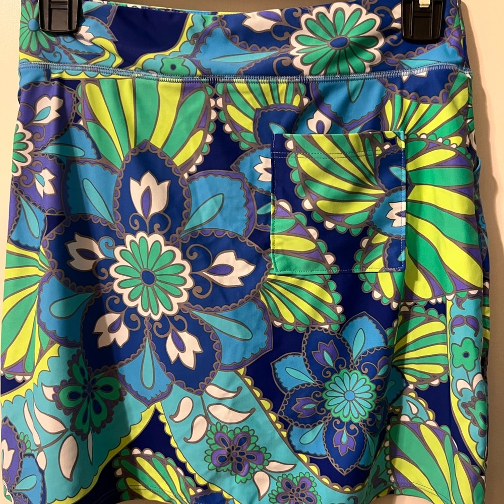 Floral Patterned Skort in Blue and Green, VGUC XS - Picture 2 of 4